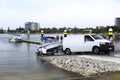 Redcliffe Ã¢â¬â Watercraft Launch at the Boat Ramp Royalty Free Stock Photo